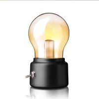 JANPIM 灯泡灯 创意复古英伦灯 USB可充电小夜灯 智能家居照明灯LED节能灯 随身台灯 黑色