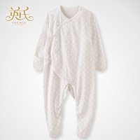 英氏婴儿衣服纯棉男女宝宝连体衣长袖新生儿哈衣爬服144105