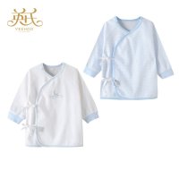 英氏!宝宝四季内衣144123新生儿纯棉秋衣144112婴儿系带和袍（两件装）