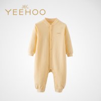 英氏新生儿哈衣新款宝宝草珊瑚防菌内衣连体衣爬服154078
