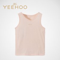 英氏正品童装夏季新款内衣女宝宝提花纯棉舒服背心吊带154058