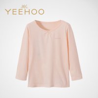 英氏正品童装秋夏新款内衣女宝宝纯棉长袖套头衫上衣154063