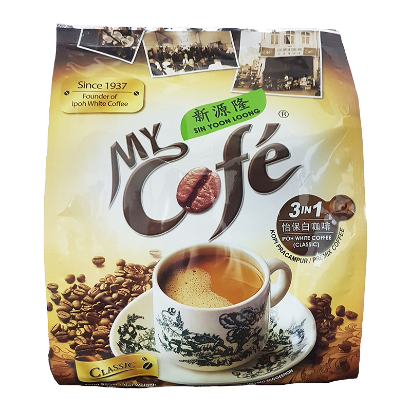 3袋装▏My Cofe SINYOONLOOG 新源隆 怡保白咖啡3合1 480g 马来西亚进口袋装 速溶咖啡