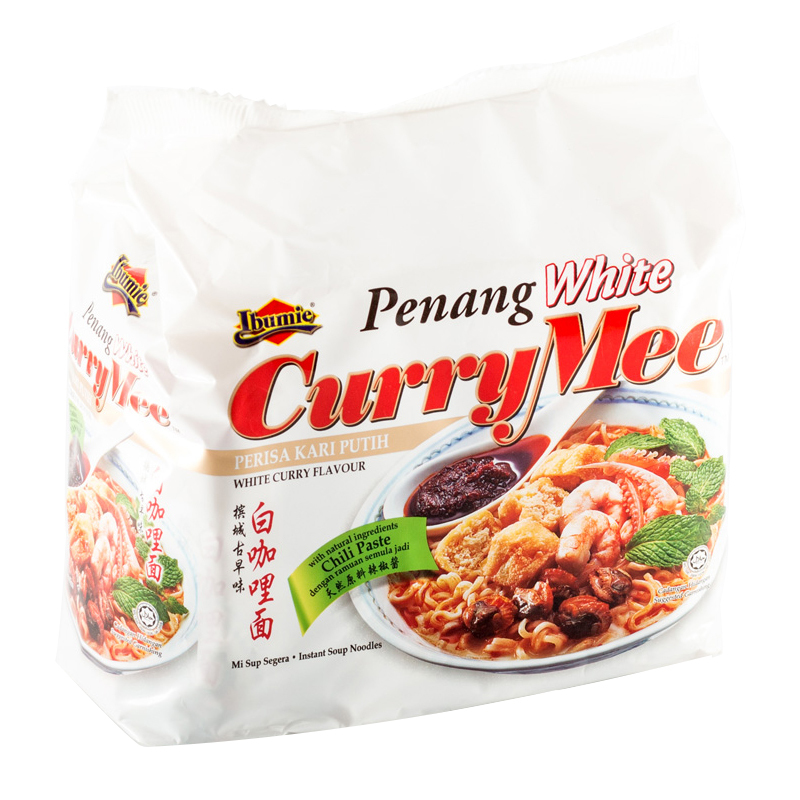 4袋装▏IBUMIE 益福 槟城古早味白咖喱面 420g 马来西亚进口方便面 方便速食 袋装 咖喱味