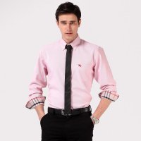 帛利优鲨春新款男士长袖衬衫牛津纺商务休闲条纹男装衬衫长袖10068H