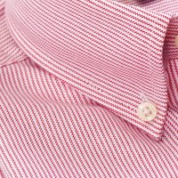 帛利优鲨皇家牛津纺 免烫长袖衬衫 男 商务休闲领尖扣条纹衬衫长袖男CNJF-024-1