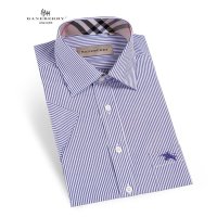 帛利优鲨夏装新款商务条纹冰爽莫代尔男士衬衫11014
