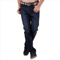 帛利优鲨春装新品男商务休闲合身直筒纯棉男士牛仔裤 53006