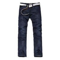 帛利优鲨男装商务休闲合身版高腰直筒水洗棉质男士牛仔裤53004