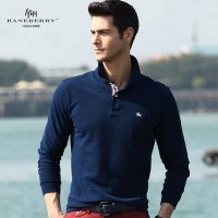 帛利优鲨男士长袖T恤纯棉商务休闲长袖POLO衫12001
