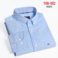 帛利优鲨帛利时尚印花牛津纺领尖扣领长袖衬衫男YHN