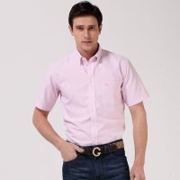 帛利优鲨夏装新品男士牛津纺条纹短袖衬衫11004