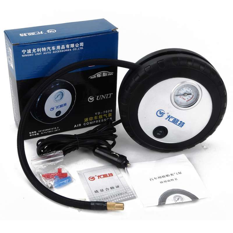 尤利特 YD-7026充气泵 车载电动充气泵 打气泵 汽车迷你轮胎泵 车载充气泵 大功率12V便捷式汽车打气泵车用充气泵