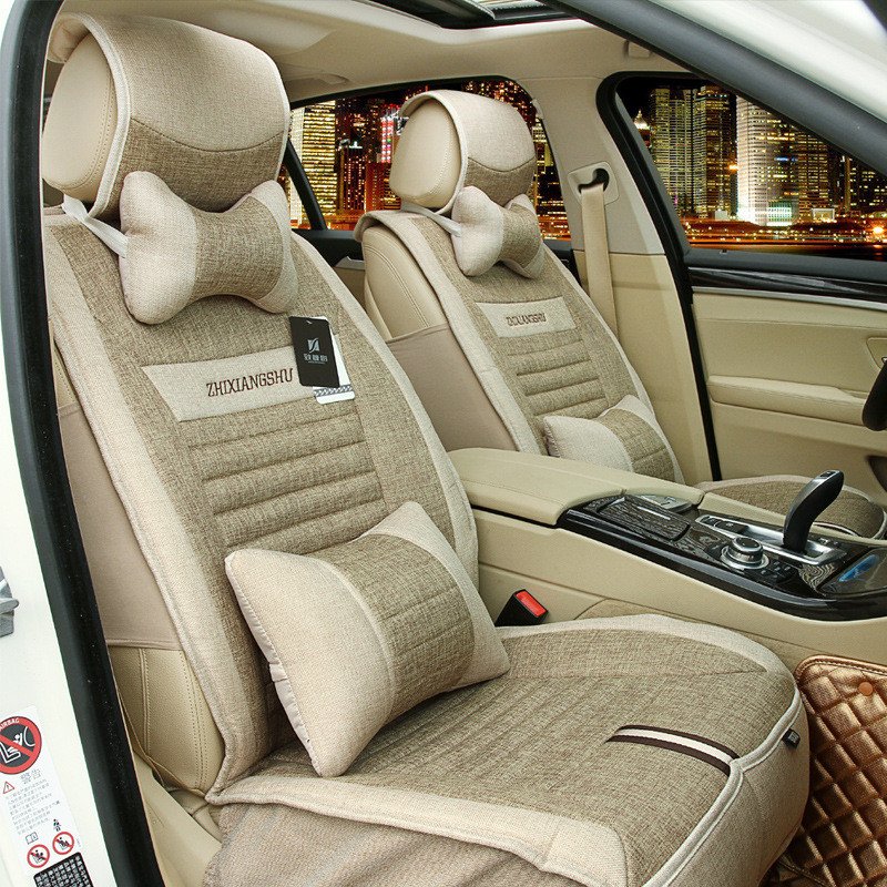 AIJIA致橡树 亚麻汽车坐垫 全包围 座套 别克雪弗兰科鲁兹福特福克斯宝来朗逸凯越丰田日产大众现代悦动标致四季通用座垫
