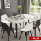 卓语 餐桌 个性时尚简约现代黑白色风格实木框架餐桌椅组合