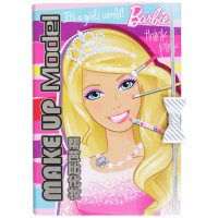 芭比(Barbie)公主儿童画画涂色本图画本画册填色本女孩彩妆绘画练习本 A461346彩妆本