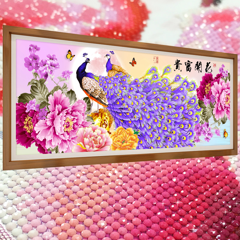 孔雀凤凰2020清新款5d水晶钻石画满钻客厅粘钻十字绣卧室简约现代