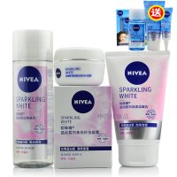 妮维雅(晶纯皙白洁面乳+爽肤水+晶纯皙白补水凝露)妮维雅女士套装补水保湿三件套