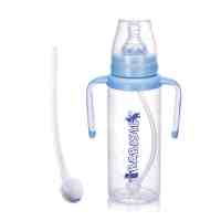 贝儿欣 270ml标准口径PP自动吸管奶瓶 BS4734 带手柄