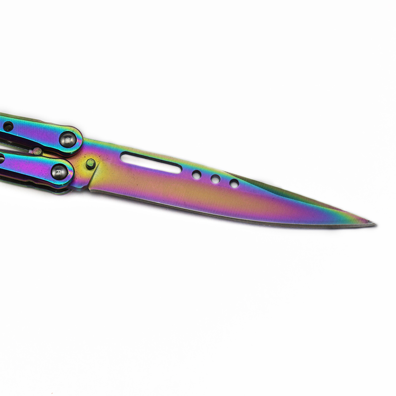 西户户外野营蝴蝶训练刀蝴蝶训练工具户外工具蝴蝶训练刀开刃彩钛55s