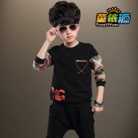 童装男童2018秋装新款中大童儿童韩版冬装休闲加厚卫衣运动套装潮