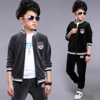 童装男童春秋装套装2017新款5儿童金丝绒运动春季9潮10岁两件套潮