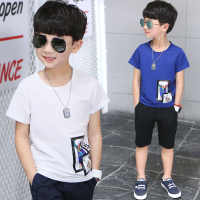 夏季童装男童2018年新品5 6 7 8 9岁韩版时尚潮流儿童运动上衣潮