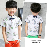 童装男童2018年5 6 7 8 9 岁时尚潮流短袖 韩版时尚运动上衣帅