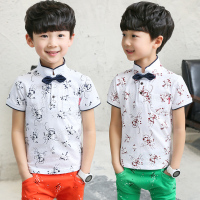 童装男童2018年5 6 7 8 9岁儿童时尚圆领短袖韩版潮流运动上衣帅