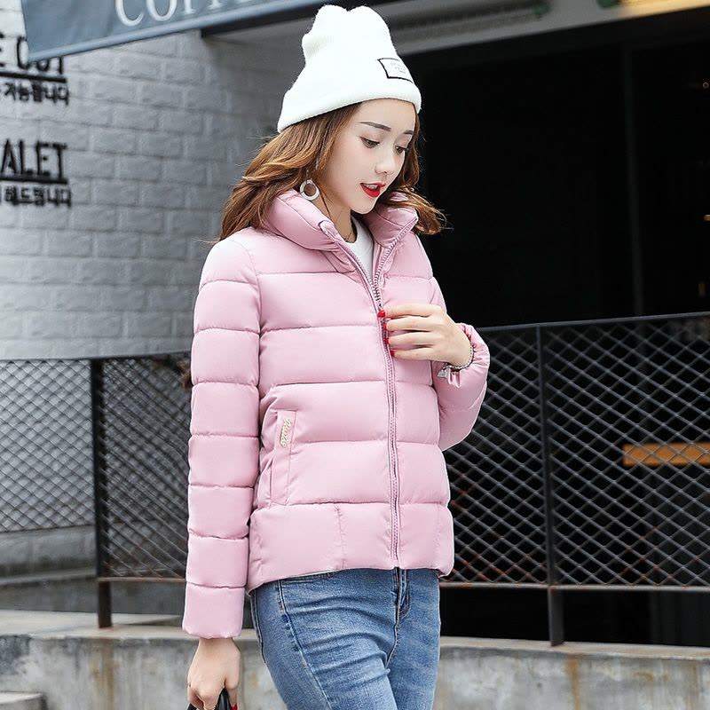 歌诺瑞丝2017冬季新款韩版修身立领加厚面包服短款棉服女902图片
