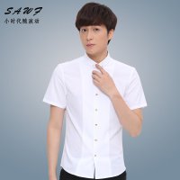 小时代随波动 2016春季新款日系韩版潮男士修身短袖衬衫青年时尚男装微领衬衣