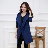 韵诗兰婷2016春秋新款风衣女欧美街头朋克学院英伦风潮流中长款装大衣外套女3858