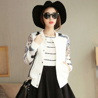 韵诗兰婷2016新款大码女装学生棒球服女印花薄款短外套秋季休闲夹克衫6121