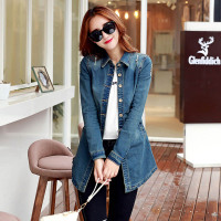 韵诗兰婷2016春秋新款牛仔外套女中长款学生长袖衣服8122