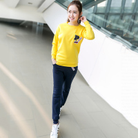 韵诗兰婷2016秋冬新款加绒加厚运动套装女学生休闲运动服宽松卫衣两件套7788