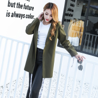 韵诗兰婷2016秋装新款韩国中长款连帽风衣女宽松显瘦休闲长袖学生薄外套潮5088
