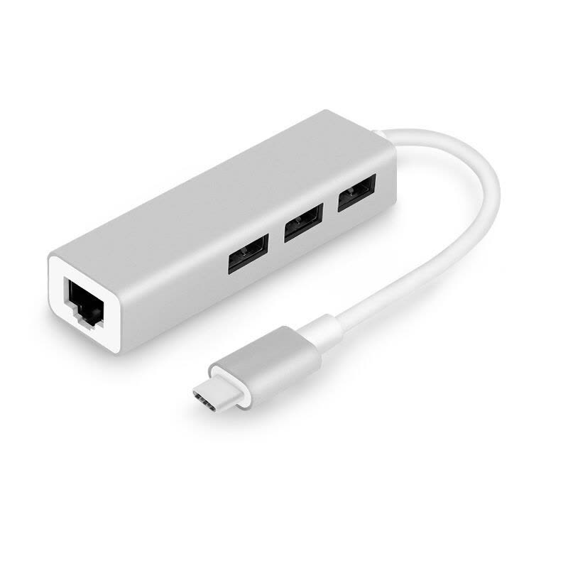 纽米 Type-c千兆网线扩展坞转接头usb-c转换器 转网口 转usb分线器 适用苹果联想三星华硕笔记本电脑 (银色）图片