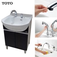 TOTO洁具卫浴 浴室梳洗柜 洗梳台LDSW601K/W 落地式洗脸化妆台 大陶瓷台盆带抽拉龙头