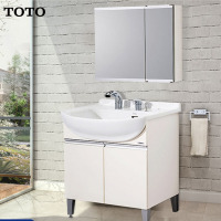 TOTO浴室柜落地式洗脸化妆台 LDSW753K/W 浴室柜/镜柜 LDSW752R 梳洗柜带龙头大陶瓷台盆
