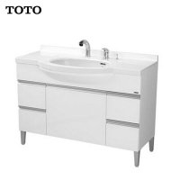 TOTO洁具卫浴 落地式洗脸化妆台 LDKW1204K/W 浴室柜化妆洗梳台 大理石台面 含抽拉龙头DL319C2