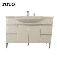 TOTO洁具卫浴 落地式洗脸化妆台 LDKW1203K/W浴室柜 洗梳化妆台 大理石台面含抽拉龙头