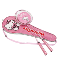 Hello Kitty凯蒂猫KT猫挥舞之成人对拍羽毛球拍情侣粉色铝合金羽拍