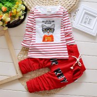 小一峰(xiaoyifeng)2016春季新款猫头男童儿童套装小孩外出居家服宝宝运动两件套F161065