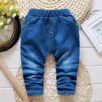 小一峰(xiaoyifeng)2016春季新款韩版潮流休闲运动牛仔裤子修身男小孩单裤长童裤 F161096