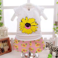 婴幼儿夏装 女宝宝无袖背心小孩吊带背心女背心套装女童0-1-2-3岁