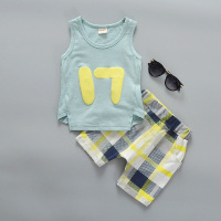 童装儿童夏装男女宝宝短袖背心婴幼儿套头童装外出服套装