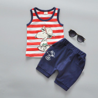 2016新款夏装男女童背心宝宝无袖套装儿童婴儿夏天衣服