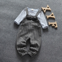 新款秋装宝宝童装男童女婴儿童背带裤长袖两件套