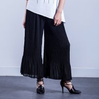 SIMINA女装2016春夏款休闲雪纺面料长裤 时尚纯色百褶阔腿裤百搭 SC61003