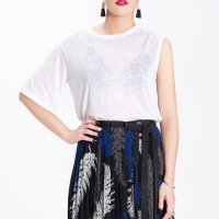 SIMINA原创设计女装 2016夏不对称短袖上衣T恤女士打底衫亚麻体恤